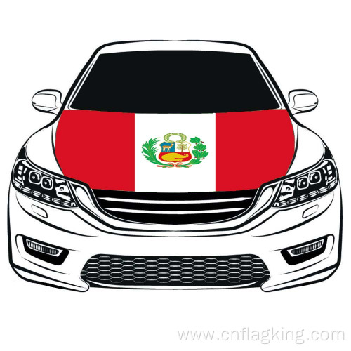 Peru Flag Car Hood flag 100% Elastic Fabrics 100*150cm